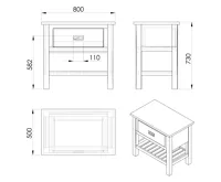 SAPHO BRAND umyvadlová skříňka 80x73x50cm, mořený smrk (8)