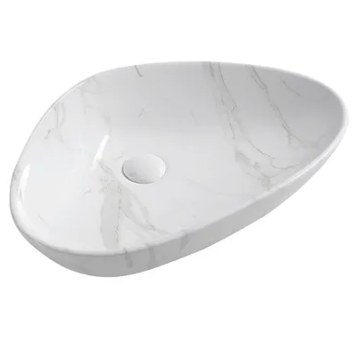 SAPHO DALMA keramické umyvadlo na desku, 58,5x39cm, carrara