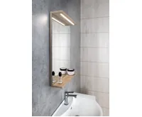 AQUALINE KORIN STRIP zrcadlo s LED osvětlením 50x70x12cm, dub platin (3)