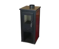 BELLA THALIA, krbová kamna OKTA M ECO, teplovzdušná 3,9 kW, bordó