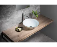 SAPHO TELICA skleněné umyvadlo na desku Ø 42cm, bílá mat (3)