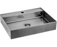 SAPHO AURUM nerezové nástěnné umyvadlo, 55x42cm, včetně výpusti, nerez mat SAPHO AURUM nerezové nástěnné umyvadlo, 55x42cm, včetně výpusti, nerez mat