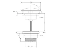 SILFRA Umyvadlová výpust 5/4“, neuzavíratelná, velká zátka, 5-55mm, bronz (4)