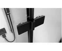 POLYSAN ZOOM BLACK sprchové dveře do niky 800mm, čiré sklo, levé (4)