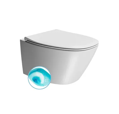 GSI MODO závěsná WC mísa, Swirlflush, 37x54cm, bílá dual-mat