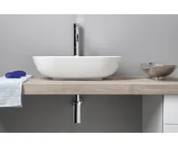 SAPHO ERIDAN umyvadlo na desku, litý mramor, 50x35cm, kryt výpusti, bílá (5)