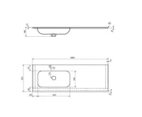 SAPHO ARUBA umyvadlo, Rockstone, 180x51,5cm, levé, bílá mat (8)