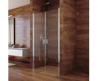 Sprchové dveře, Lima, dvoukřídlé, lítací, 110x190 cm, chrom ALU, sklo Čiré (1)