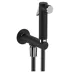 SAPHO Nástěnný ventil s ruční bidetovou sprškou a bezpečnostní pojistkou,kulatý,černá mat