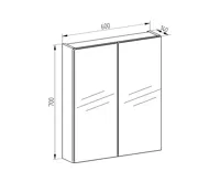 Aira, koupelnová skříňka, galerka, dub, 600x700x140 mm (1)