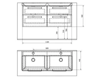 SAPHO Koupelnový set THEIA 120, dvojumyvadlo, bílá (5)