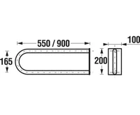 JIKA UNIVERSUM Madlo toaletní, závěsné, pevné, kotvené do zdi, 550 mm, bílé (1)