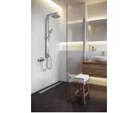 AQUALINE TOUR sprchový sloup k napojení na baterii, hlavová, ruční sprcha, chrom (5)