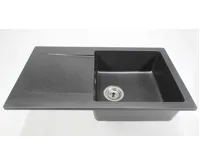 GRANISIL PROBA 765.0 Granitový dřez s odkapem, černý (9)