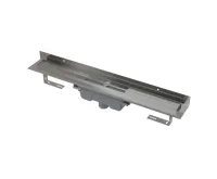 ALCAPLAST Podlahový žlab s okrajem pro plný rošt a s pevným límcem ke stěně, svislý odtok APZ1016-1150