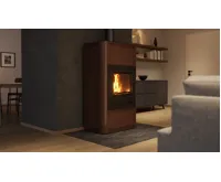 HS Flamingo Krbová kamna AQUAFLAM ® 17 s výměníkem - hnědá - sametová, automatická regulace (31)