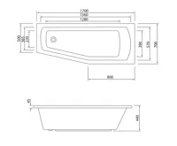 AQUALINE OPAVA vana 170x70x44cm, pravá, bílá (4)