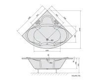 POLYSAN SIMONA rohová vana 140x140x44cm, bílá (4)