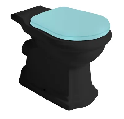 KERASAN RETRO WC kombi mísa 38,5x72cm, zadní odpad, černá mat