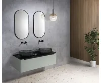 SAPHO MARAGUA skleněné gravírované umyvadlo na desku Ø 39,5cm, černá (3)