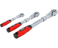 BGS Sada přepínacích ráčen ,  teleskopická, úhlová ,  6,3 mm (1/4") - 10 mm (3/8") - 12,5 mm ( (4)