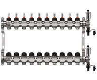 WIGELL Nerezový rozdělovač 10 okruhů, pro podlahového topení s hlavicemi a průtokoměry WIGELL Nerezový rozdělovač 10 okruhů, pro podlahového topení s hlavicemi a průtokoměry