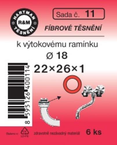 Hartman sada č.  11: sada fíbr.těsn.ramínka baterie - 22x26x1 - 6x 1109