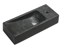 SAPHO BLOK kamenné umývátko 38x14cm, baterie vpravo, antracit SAPHO BLOK kamenné umývátko 38x14cm, baterie vpravo, antracit