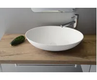 SAPHO THIN umyvadlo na desku, Rockstone, 60x40 cm, bílá mat (6)