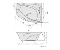 POLYSAN TANYA R asymetrická vana 160x120x49cm, bílá (7)