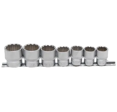 BGS Hlavice nástrčné 1/2", 12ti hranné 20-32 mm, 7 dílů