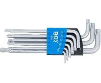 BGS Sada zahnutých klíčů, T-profil (pro Torx) s kulovou hlavou T10–T50 mm, 9dílná (2)