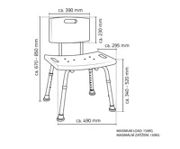 RIDDER HANDICAP židle s opěradlem, nastavitelná výška, bílá (4)