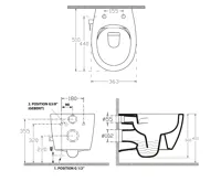 ISVEA SENTIMENTI CLEANWASH závěsná WC mísa, integrovaný ventil a bidet. sprška, Rimless, 36x51cm, bílá (10)