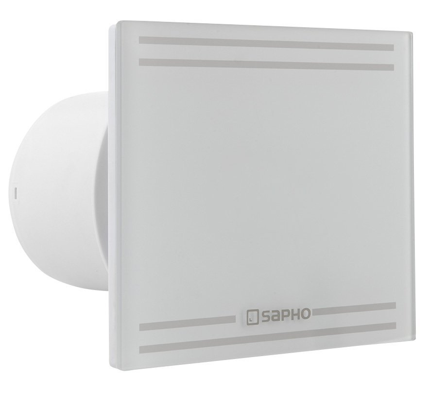 SAPHO GLASS koupelnový ventilátor axiální, 8W, potrubí 100mm, bílá