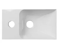 SAPHO PICCOLINO umývátko 30,8x17cm, litý mramor, baterie vlevo, bílá (4)