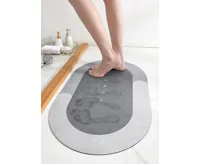 HomeLife Koupelnová absorpční předložka 40 x 60 cm ovál, šedá (1)