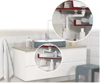 BRUCKNER SQUID nábytkový sifon šetřící místo, 5/4", odpad 32mm, bílá (2)