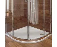 Čtvrtkruhová sprchová vanička, 100x100x3 cm, R550, bez nožiček, litý mramor (5)