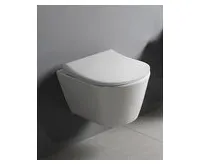 AVVA závěsné WC Rimless s podomítkovou nádržkou a tlačítkem Schwab, bílá (1)
