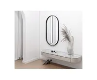 SAPHO AVONA oválné zrcadlo v rámu 40x70cm, černá mat (1)