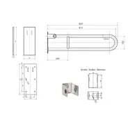 SAPHO HANDICAP madlo sklopné 813mm, černá mat (15)