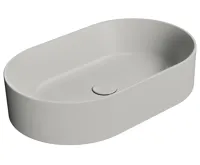 GSI KUBE X keramické umyvadlo na desku, 60x37cm, oválné, cenere mat GSI KUBE X keramické umyvadlo na desku, 60x37cm, oválné, cenere mat