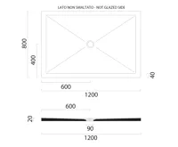 GSI Keramická sprchová vanička, obdélník 120x80x2cm, creta mat (2)