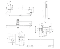 SAPHO MINIMAL podomítkový sprchový set s pákovou baterií, 2 výstupy, nerez mat (2)