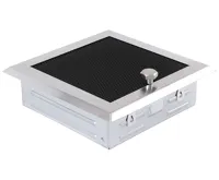 HS Flamingo Krbová mřížka 16x16 cm, broušený chrom s žaluzií