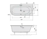 POLYSAN ASTRA R SLIM asymetrická vana 165x80x48cm, bílá (5)