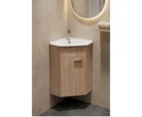 AQUALINE Keramické umyvadlo rohové 41x41cm, nábytkové (3)