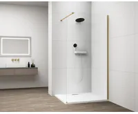 POLYSAN ESCA GOLD MATT jednodílná sprchová zástěna k instalaci ke stěně, sklo čiré, 700 mm POLYSAN ESCA GOLD MATT jednodílná sprchová zástěna k instalaci ke stěně, sklo čiré, 700 mm