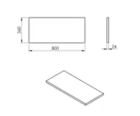 SAPHO PLATO deska Rockstone 800x24x360mm, bílá mat (3)